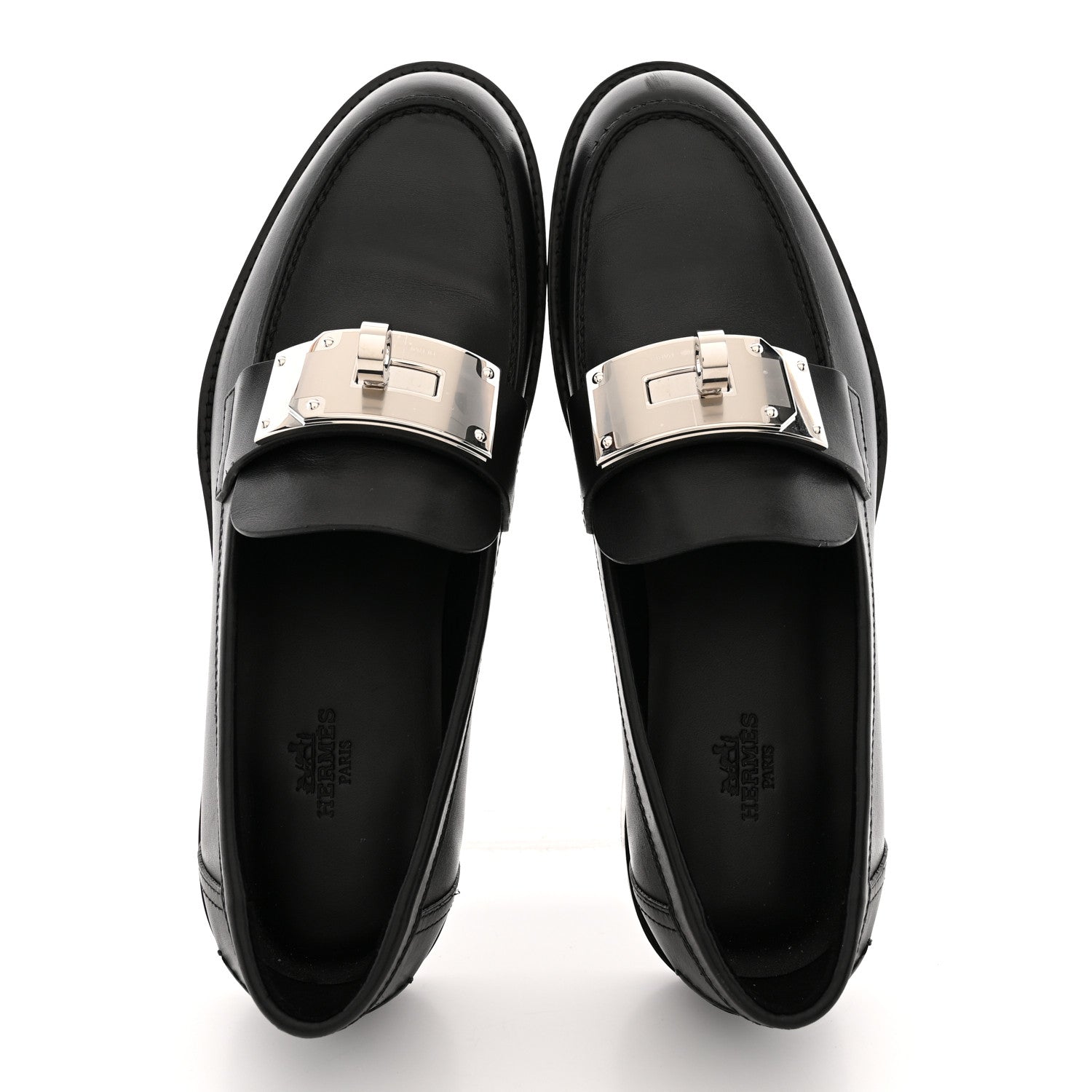 Calfskin Womens Hot Loafer 38 Black