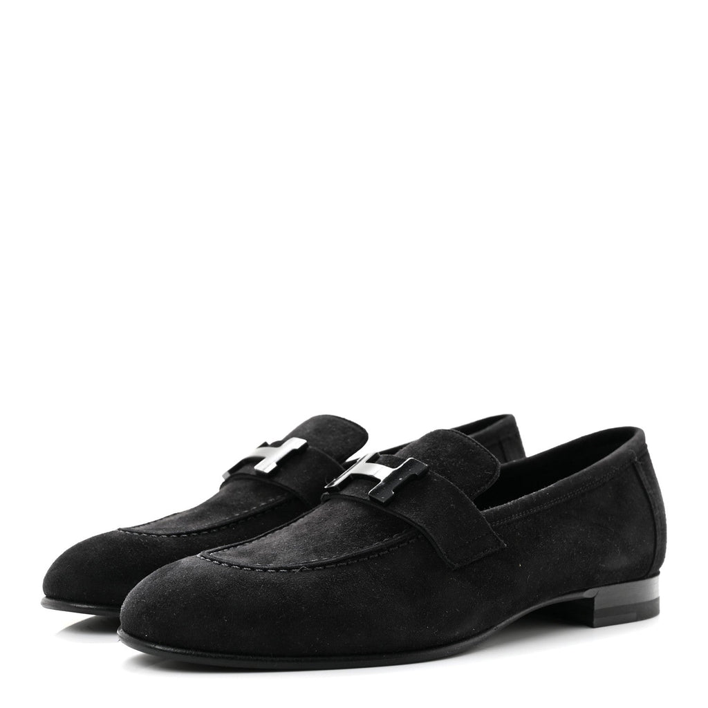 Suede Goatskin Paris Loafers 36 Black
