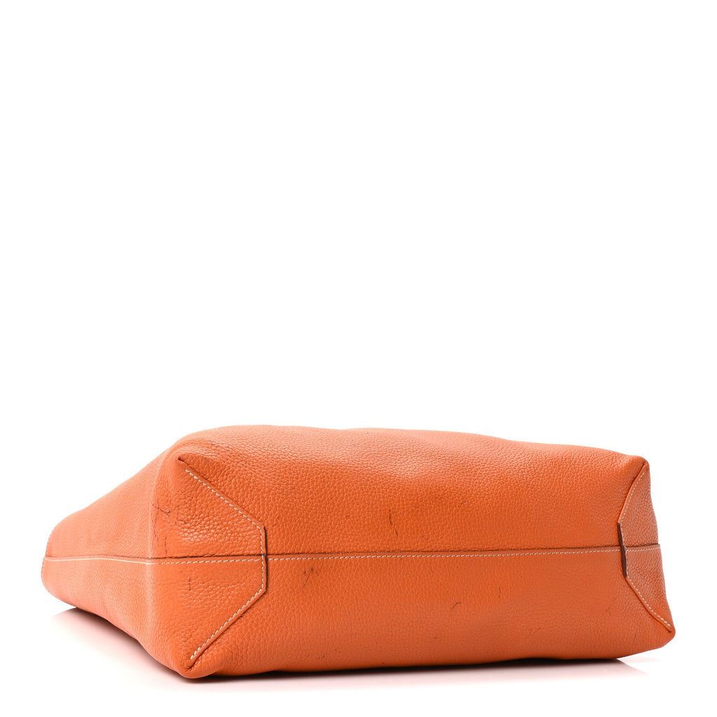 Taurillon Clemence Double Sens Reversible Tote Orange Gold