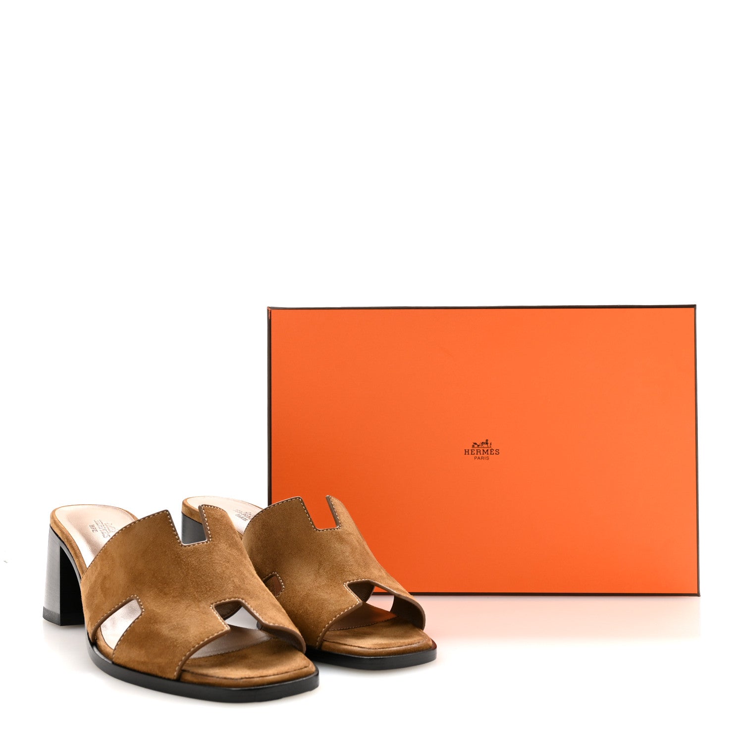 Suede Goatskin Helia 60 Sandals 41 Brun Fume