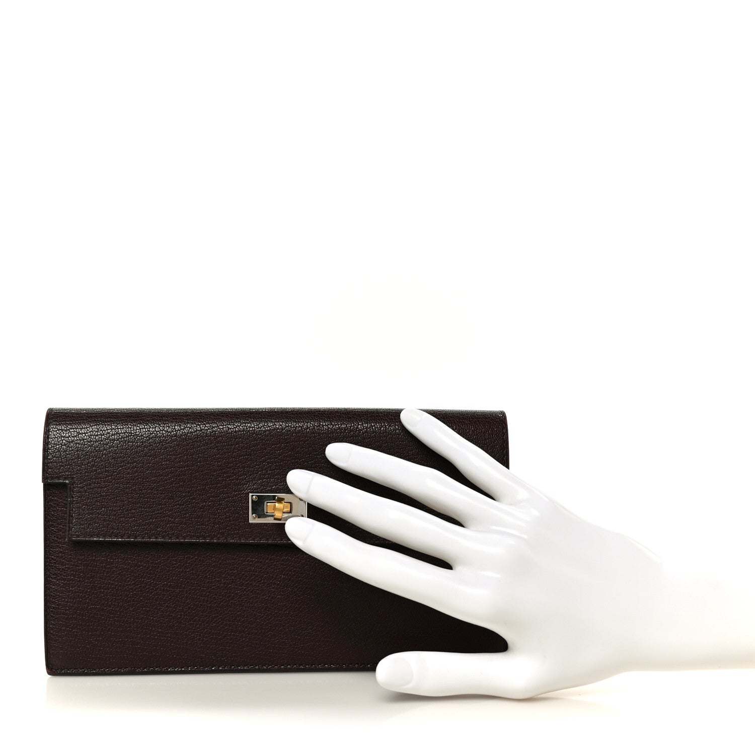 Chevre Chamkila Kelly Pocket Long Wallet Ebene