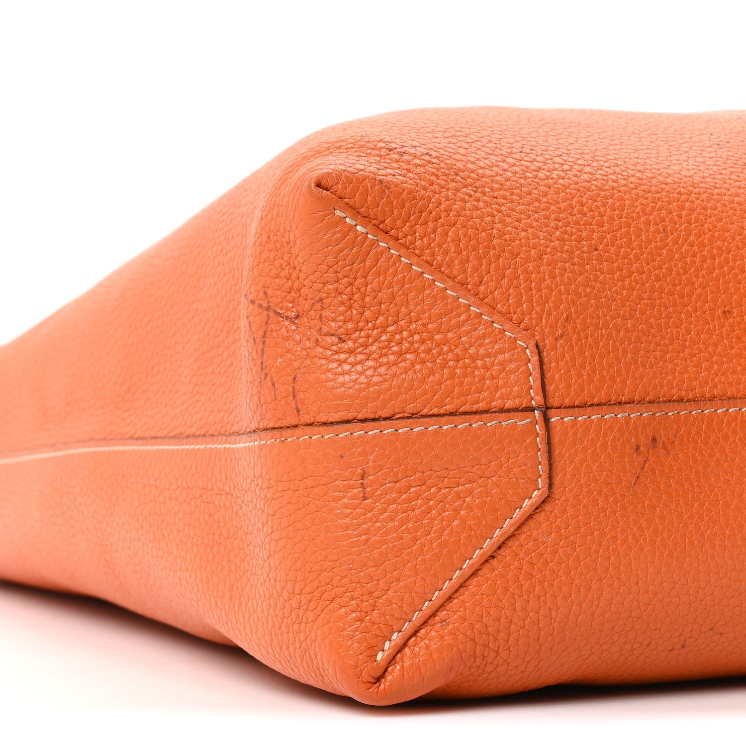 Taurillon Clemence Double Sens Reversible Tote Orange Gold
