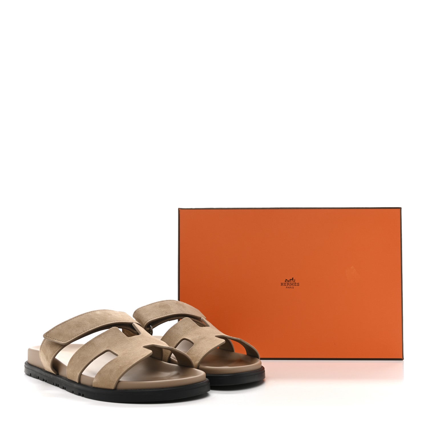 Suede Goatskin Womens Chypre Sandals 40.5 Beige Sable