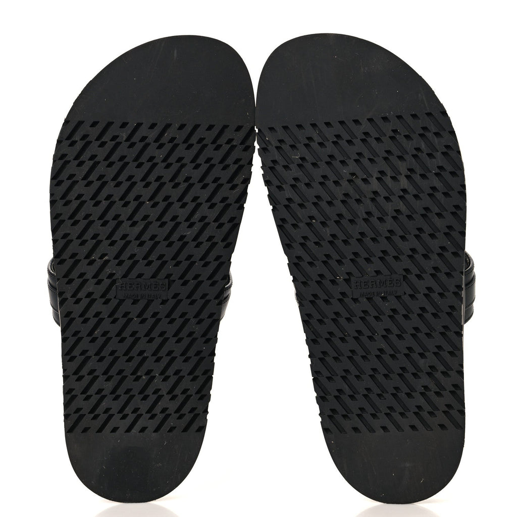 Calfskin Womens Empire Sandals 37.5 Black