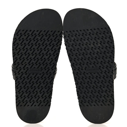 Calfskin Womens Empire Sandals 37.5 Black
