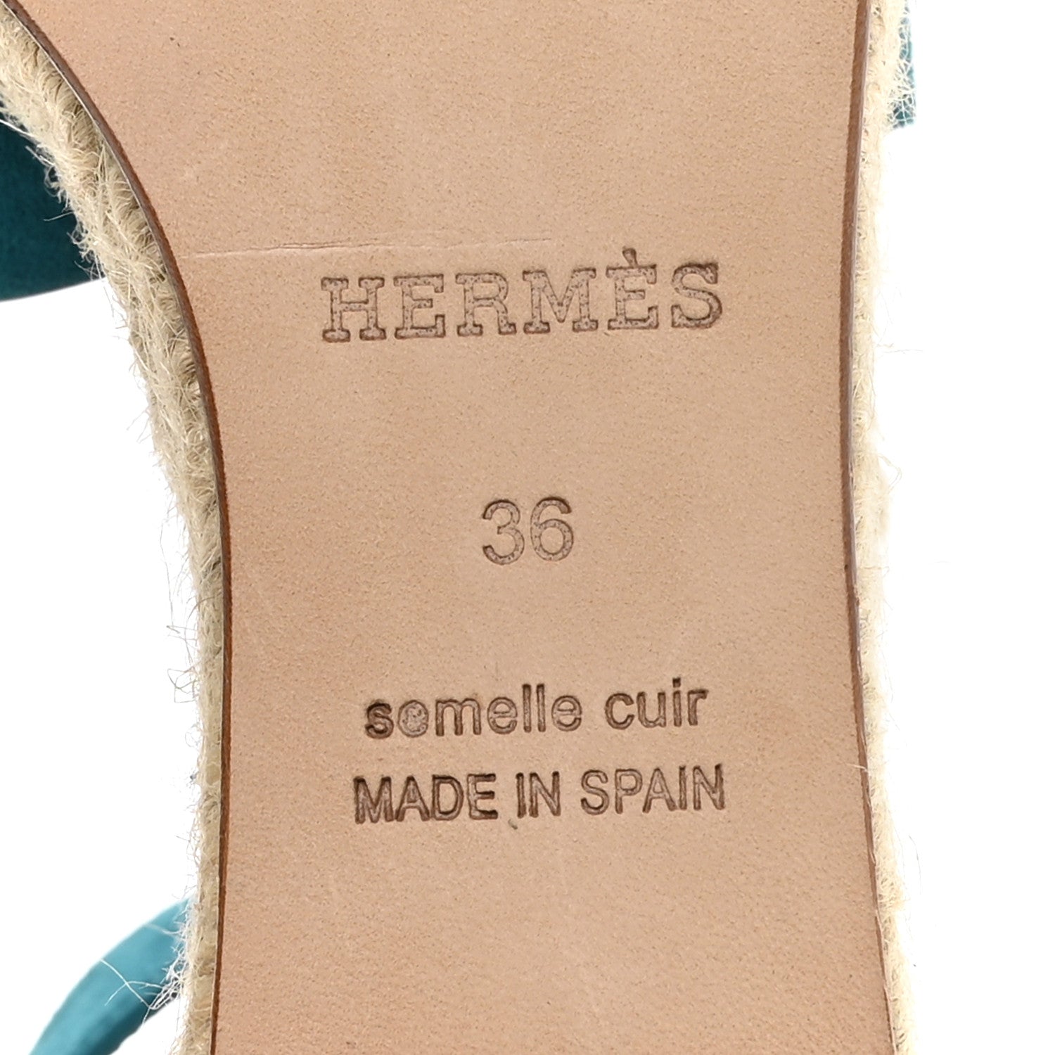 Suede Goatskin Elda Espadrille Wedge Sandals 36 Vert Oxford