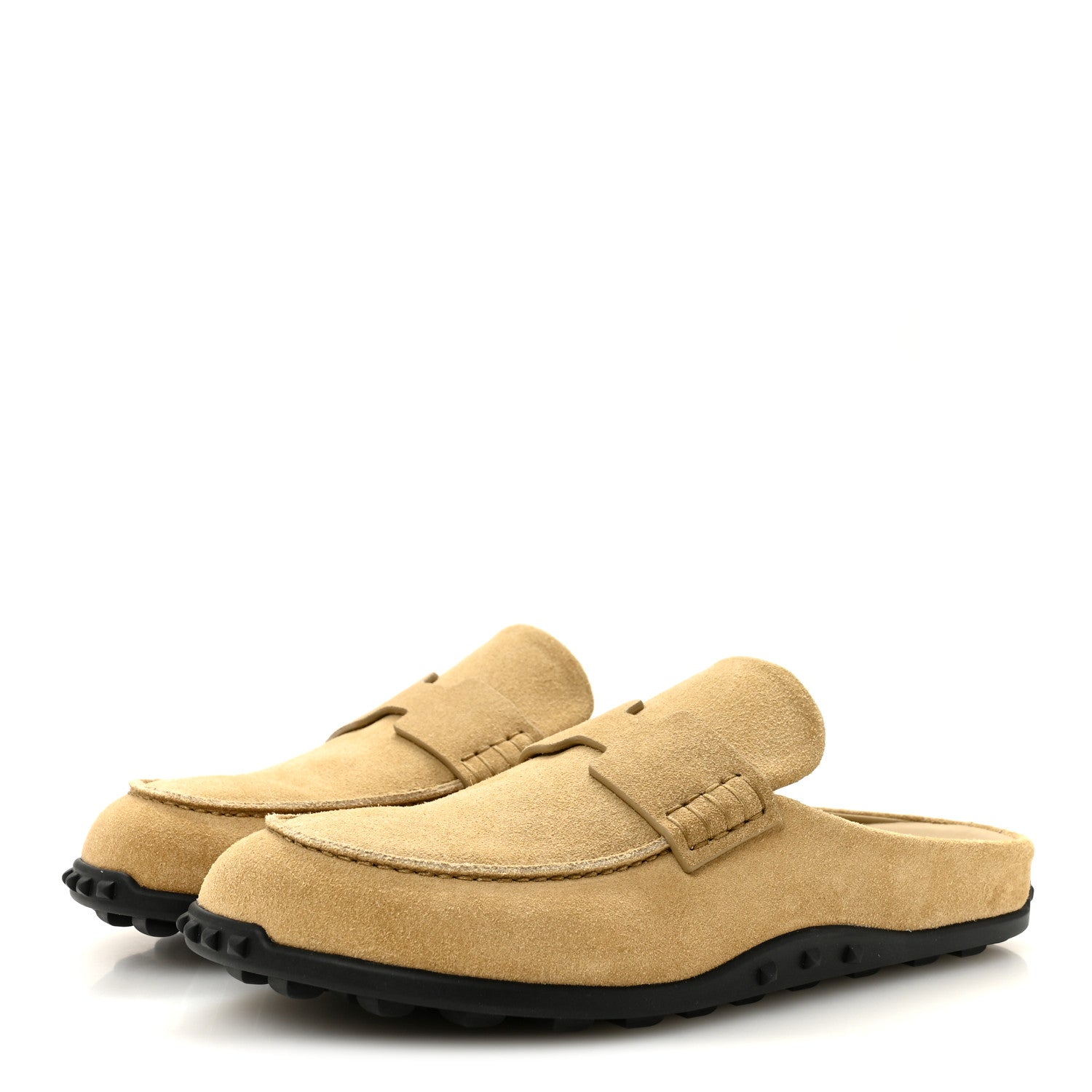 Suede Calfskin Womens Go Mules 39 Beige Sable