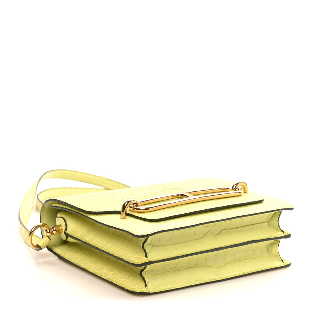 Matte Alligator Mini Sac Roulis Jaune Bourgeon