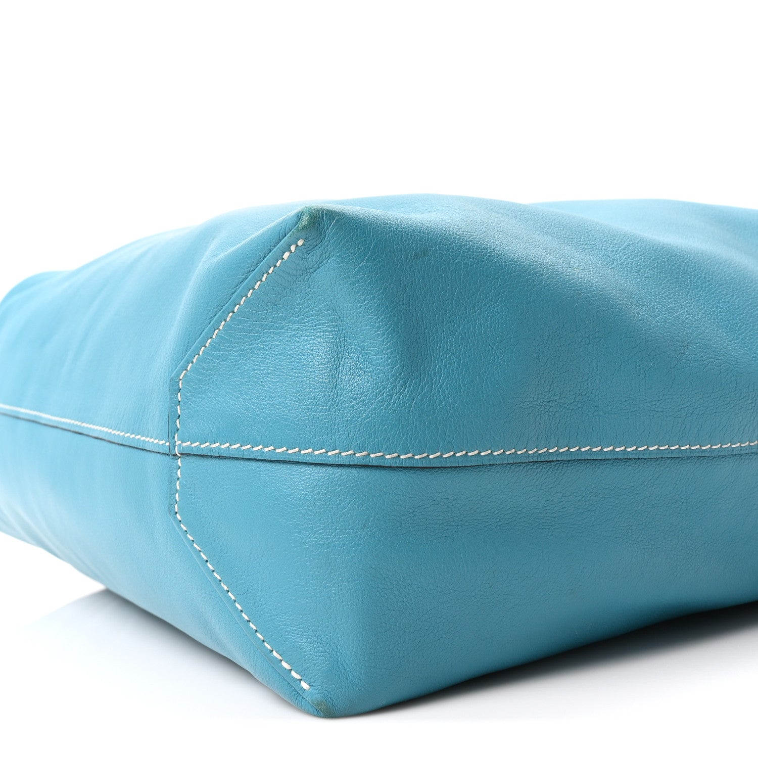 Veau Sikkim Double Sens 36 Reversible Tote Turquoise Gris Perle