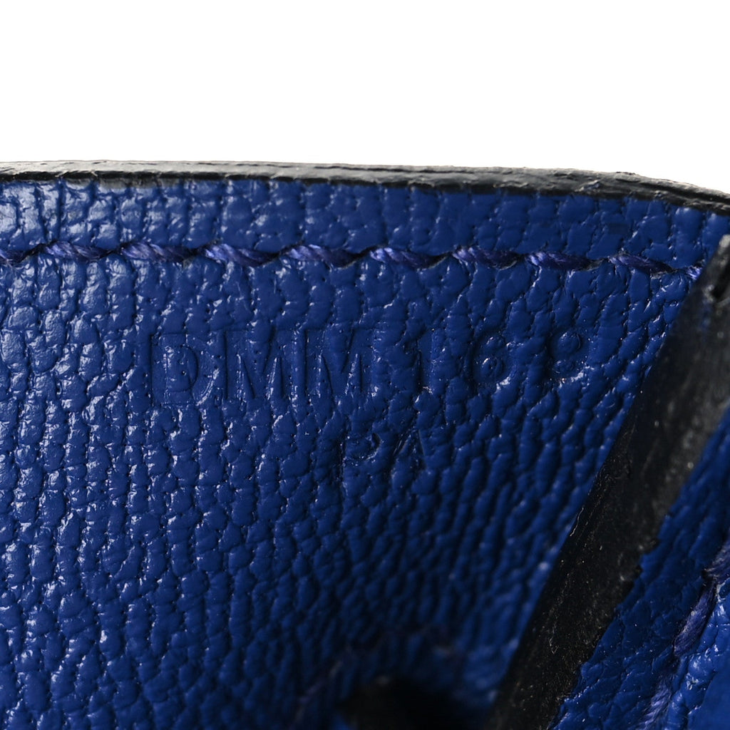 Taurillon Novillo Horseshoe Birkin 30 Bleu Brighton