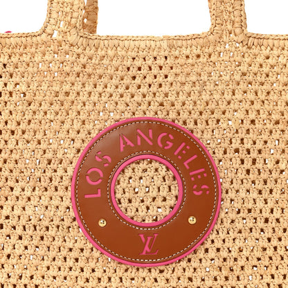 Raffia Calfskin Forte Del Marmi OnTheGo MM Natural Fuchsia