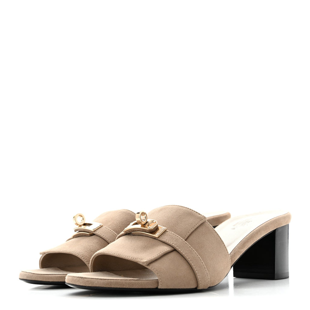 Suede Goatskin Gigi 50 Sandals 40 Beige Sable