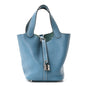 Taurillon Clemence Picotin Lock 18 PM Blue Jean