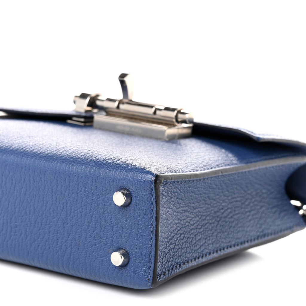 Chevre Mysore Mini Verrou Chaine Bag Bleu Agate
