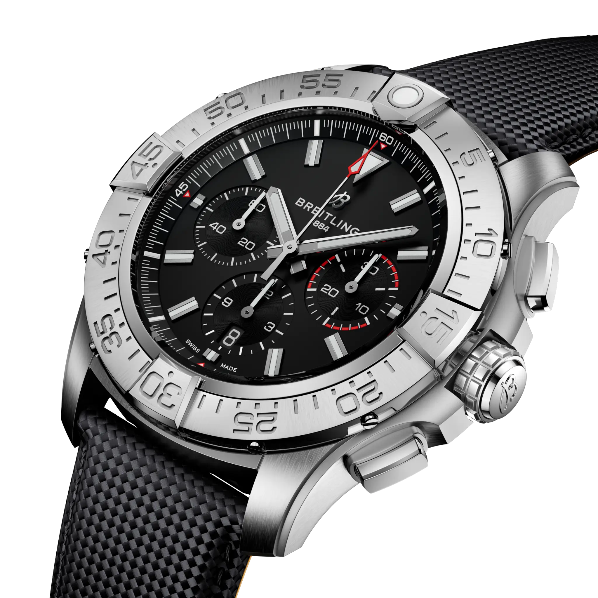 Breitling Super Avenger B01 Chronograph 46 Black Dial Men's Watch EB0148101B1X1