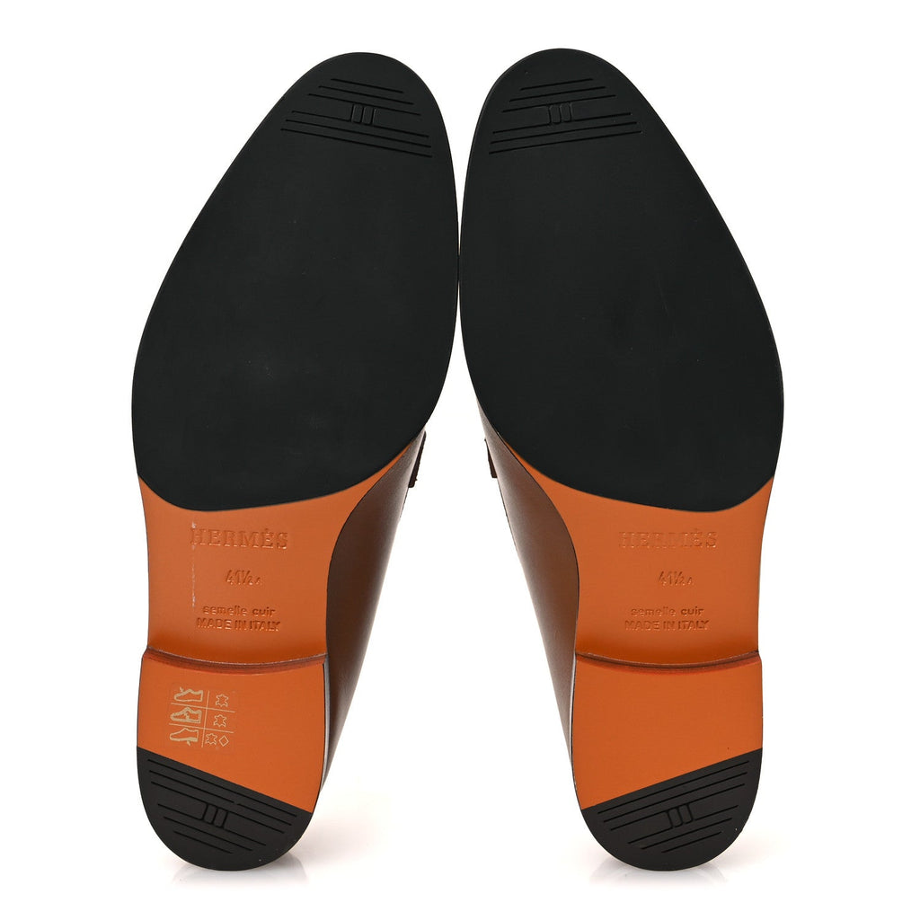 Calfskin Mens Monterey Loafers 41.5 Marron Teck