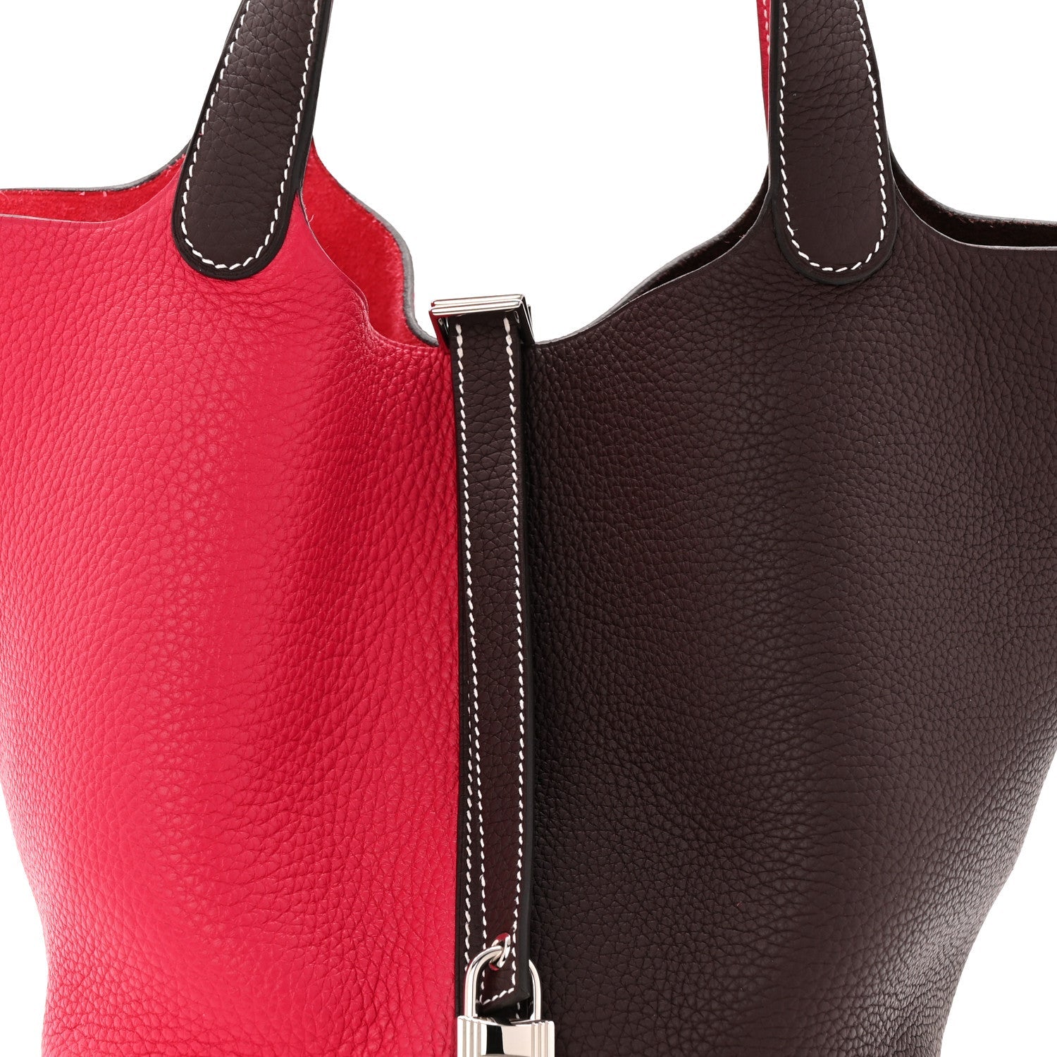 Taurillon Clemence Casaque Picotin Lock 18 PM Rouge Sellier Framboise
