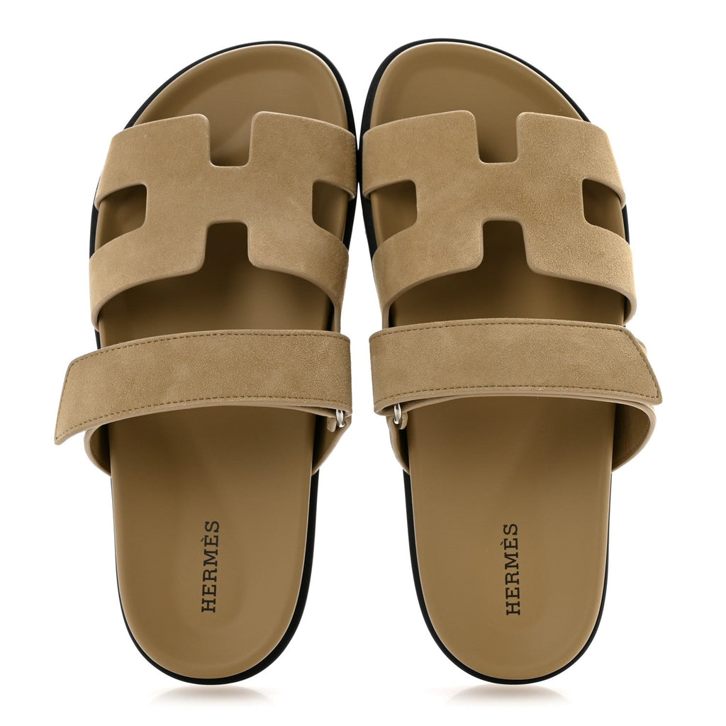 Suede Goatskin Womens Chypre Sandals 38 Beige Sable