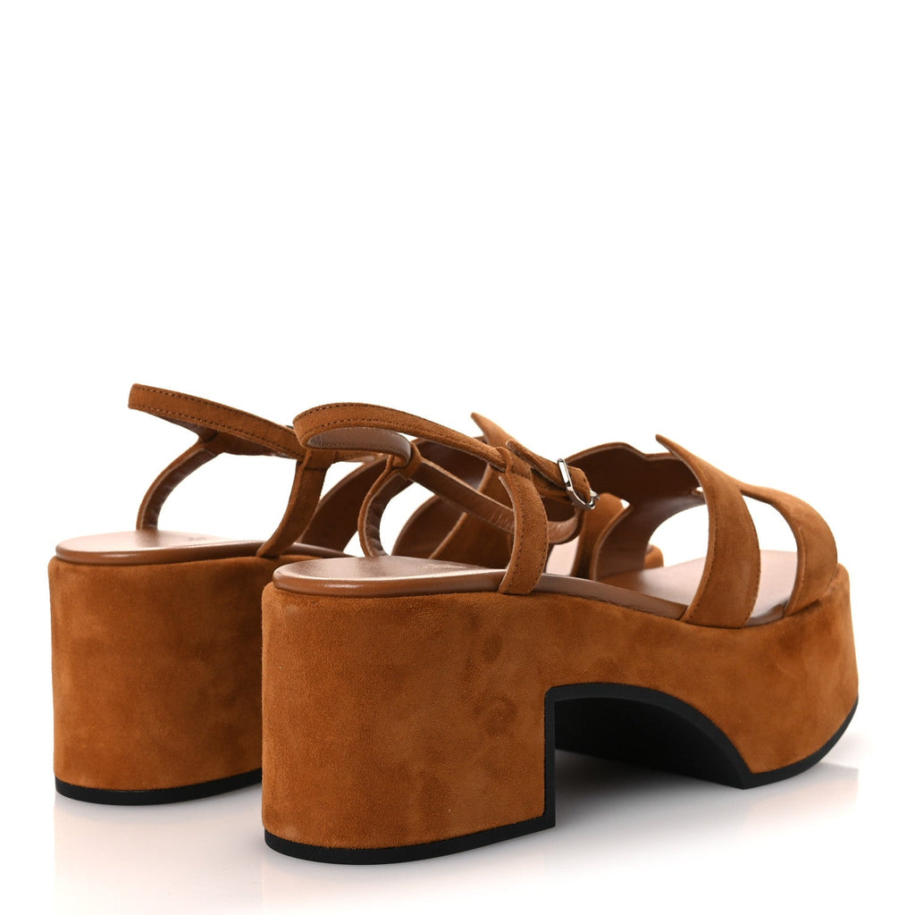 Suede Goatskin Jam 30 Sandals 40 Naturel