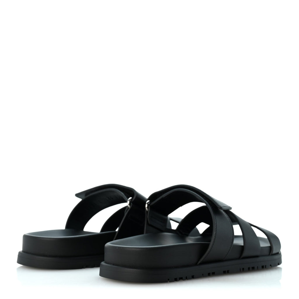 Calfskin Womens Chypre Sandals 36.5 Black