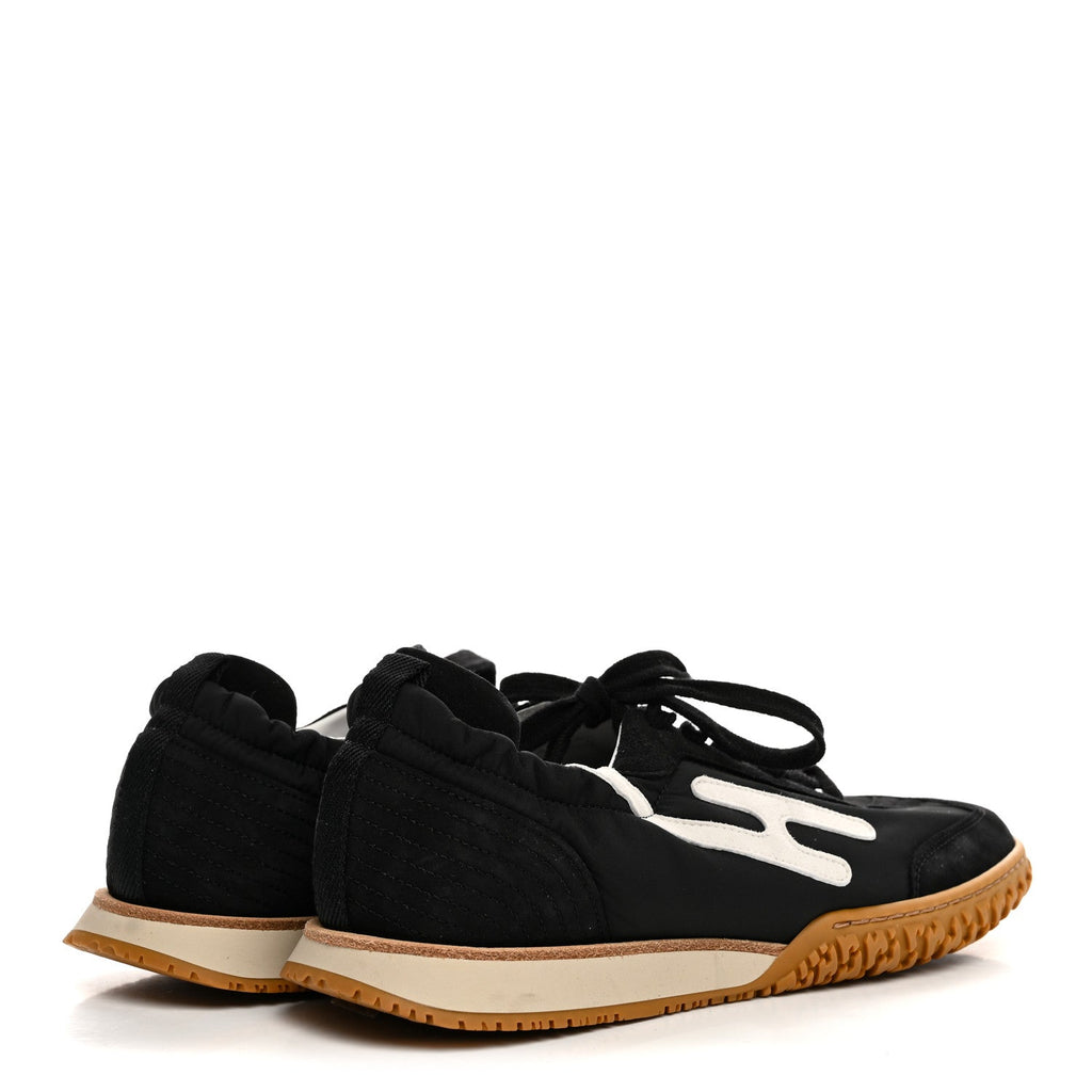 Parachute Fabric Suede Goatskin Jet Sneakers 38.5 Black White