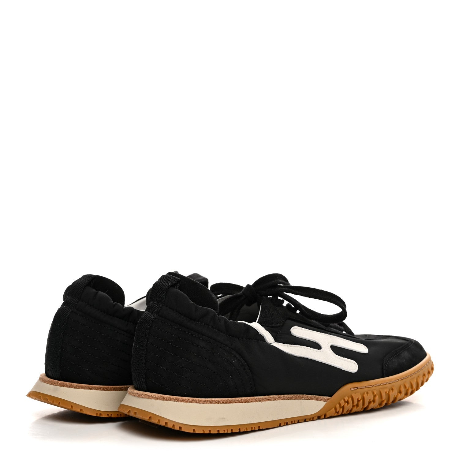Parachute Fabric Suede Goatskin Jet Sneakers 38.5 Black White