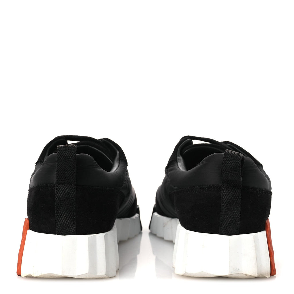 Air Mesh Suede Goatskin Bouncing Sneakers 37.5 Black Orange
