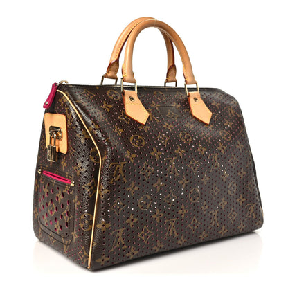 Monogram Perforated Speedy 30 Fuchsia