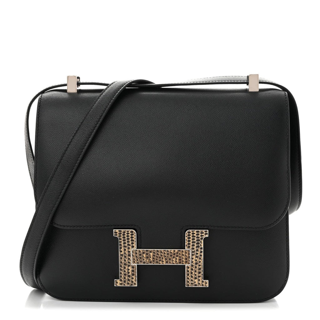 Madame Calfskin Lizard Constance 24 Black Ombre