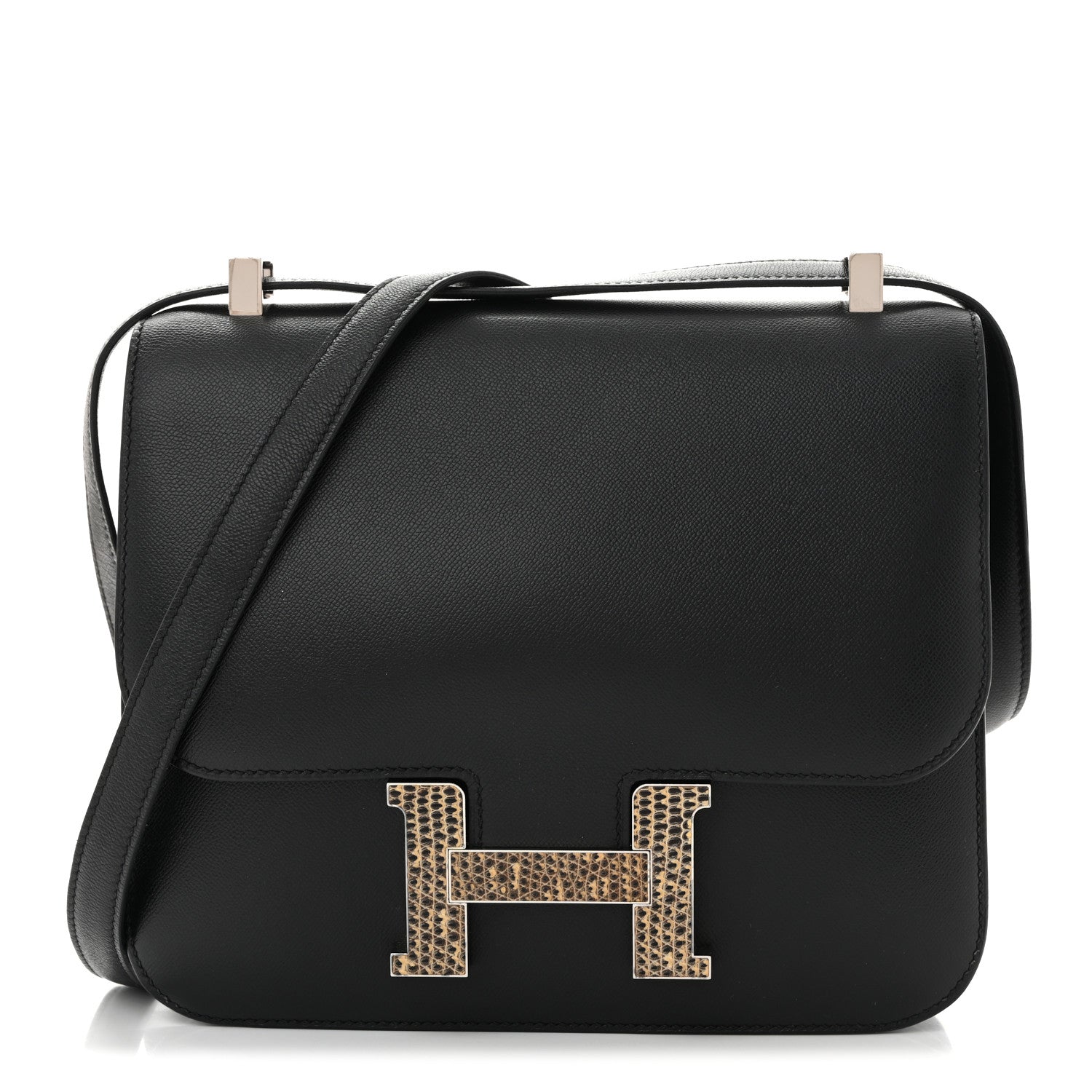 Madame Calfskin Lizard Constance 24 Black Ombre