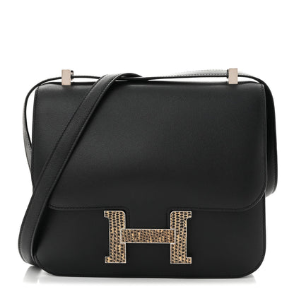 Madame Calfskin Lizard Constance 24 Black Ombre