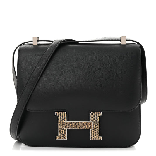 Madame Calfskin Lizard Constance 24 Black Ombre