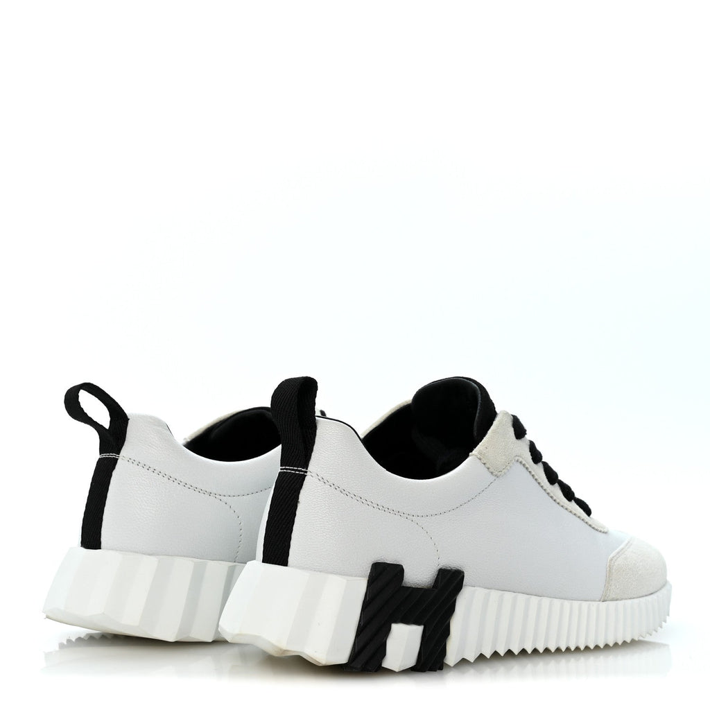 Calfskin Suede Goatskin Bouncing Sneakers 36.5 White Black