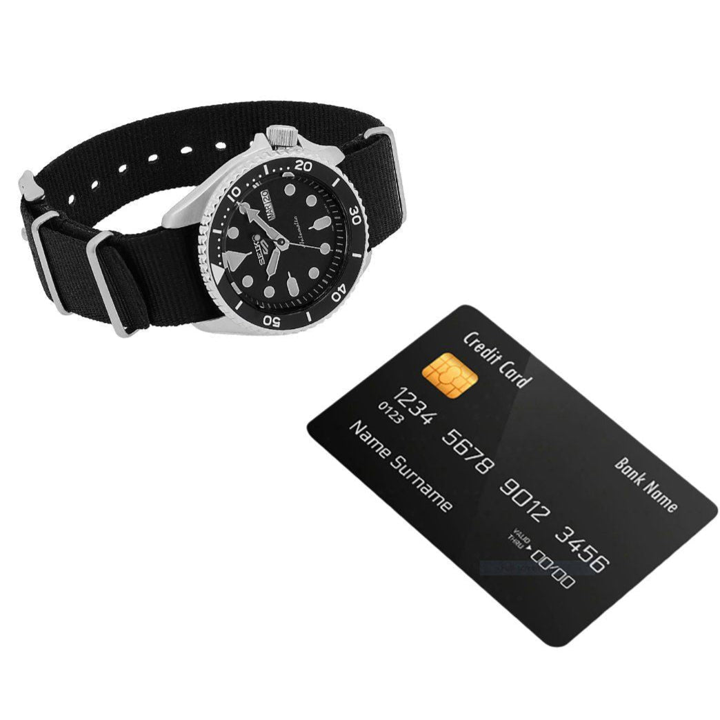 Seiko 5 Sports SKX Automatic Black Dial Black NATO Strap Watch For Men - SRPD55K3