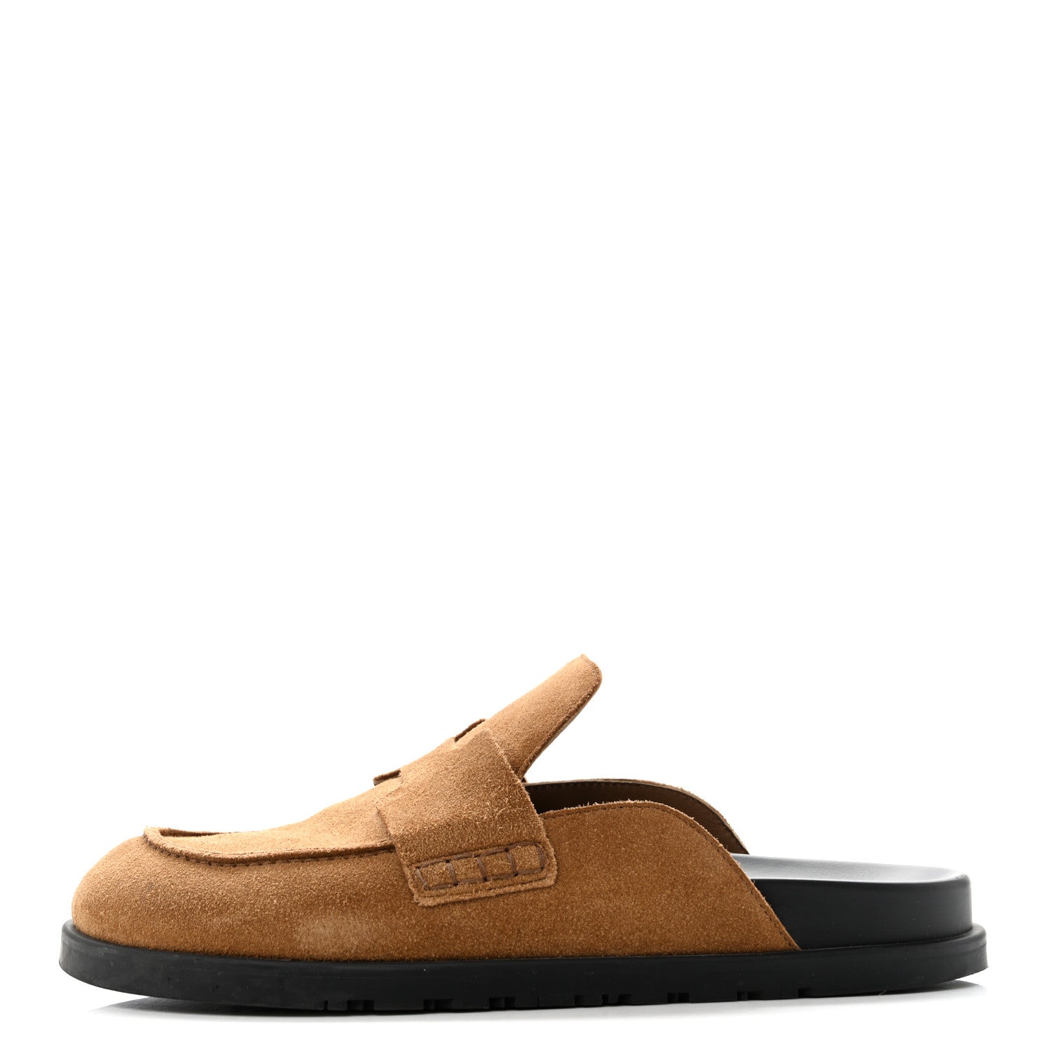 Suede Calfskin Mens Go Mules 41.5 Brun Fume