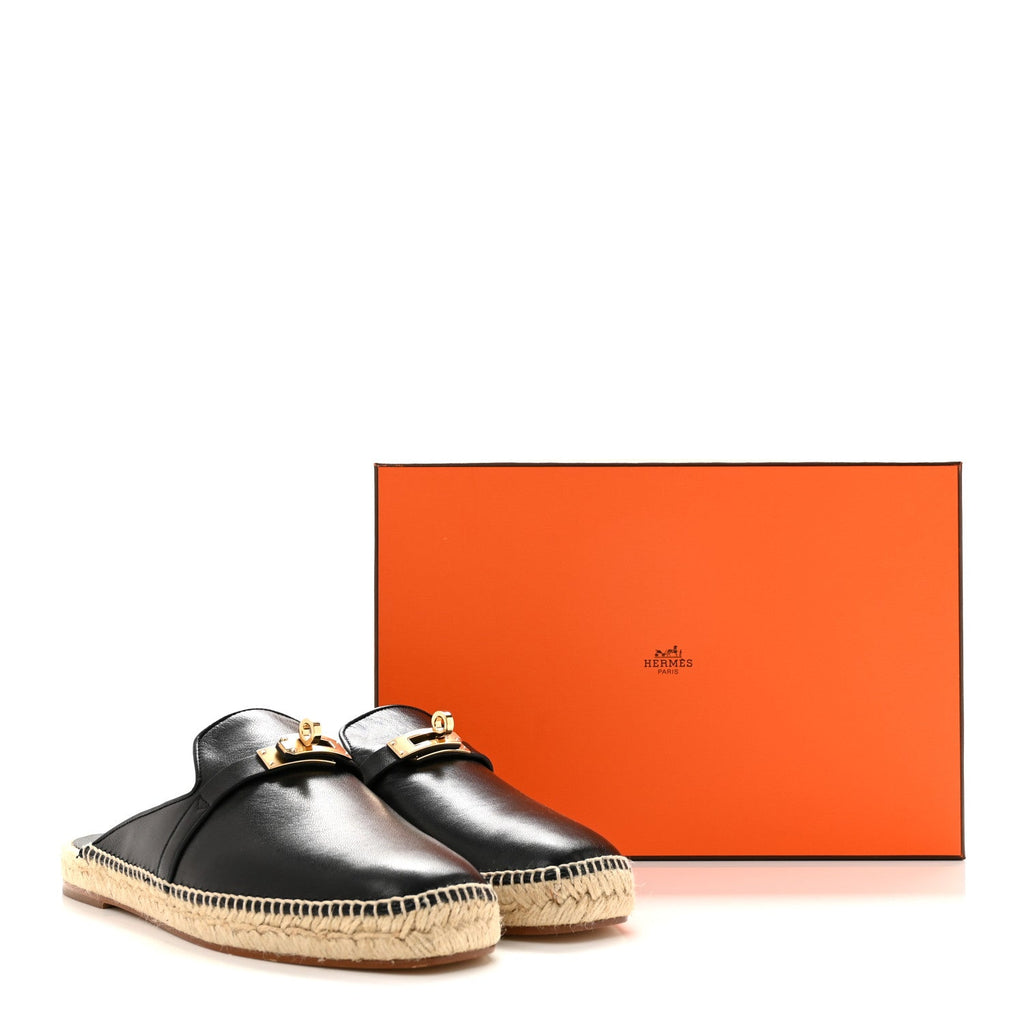 Goatskin Feria Espadrille 39 Black