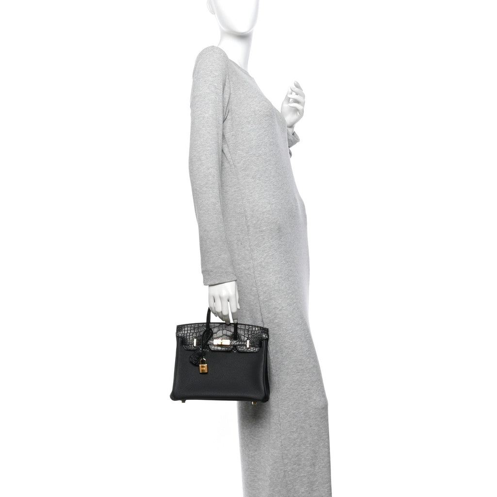 Togo Matte Alligator Birkin Touch 25 Black