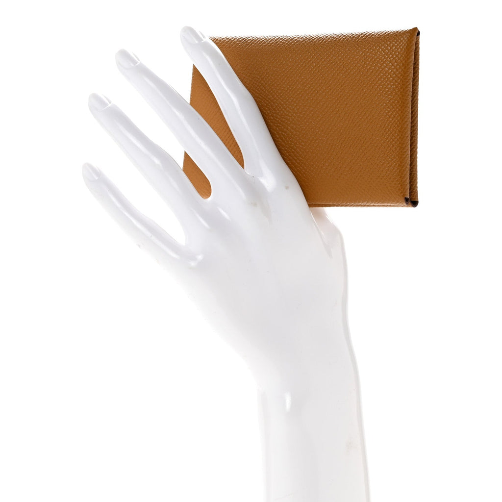 Epsom Calvi Duo Card Case Biscuit