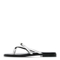 Metallic Goatskin Miss Sandals 36 Gris Argente