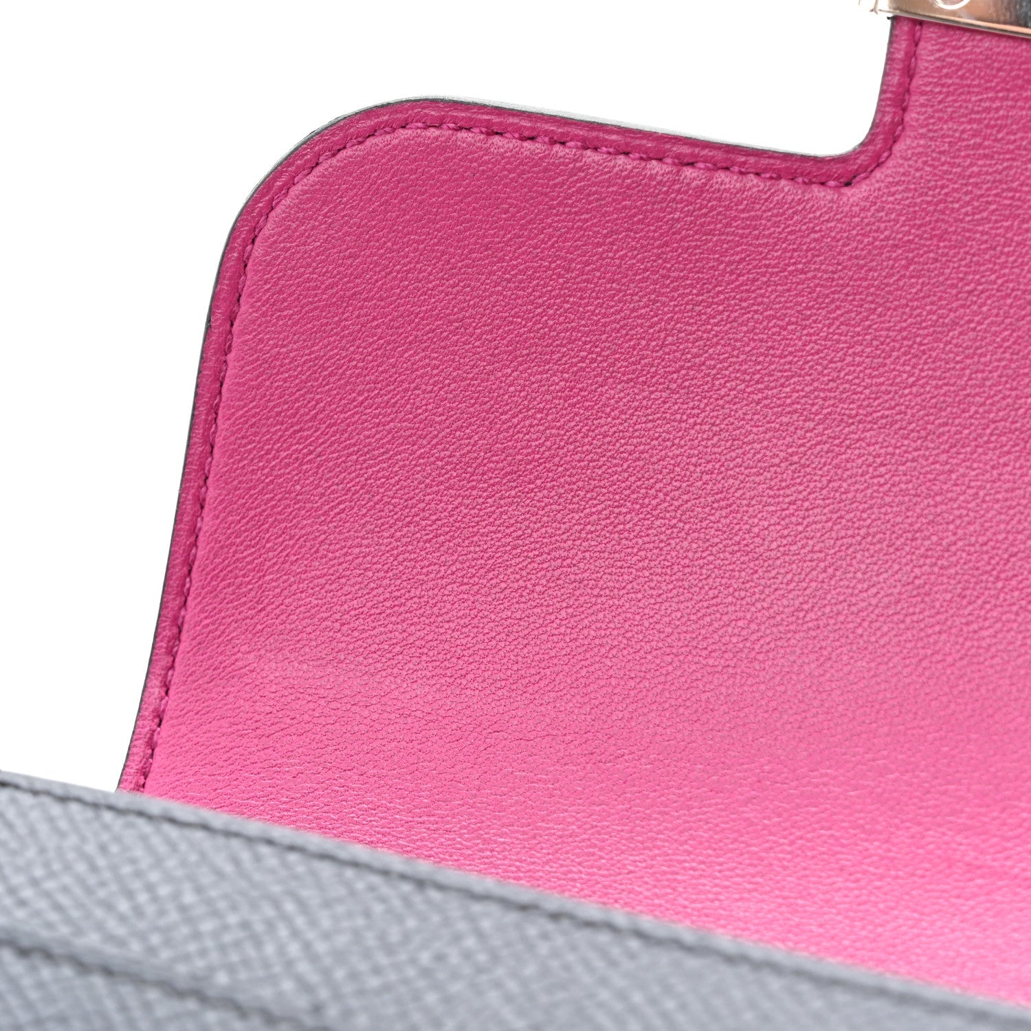 Epsom Verso Constance Short Wallet Bleu Indigo Rose Pourpre