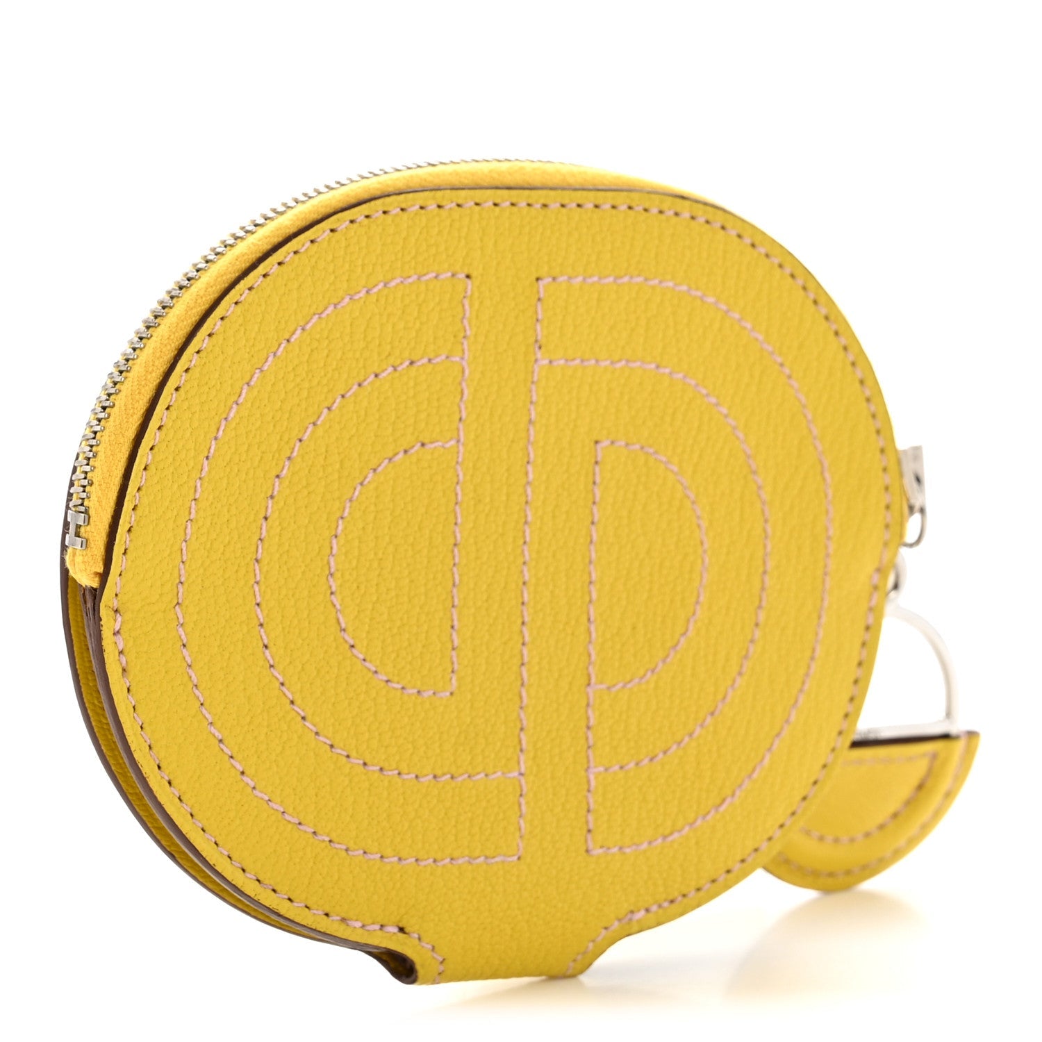 Chevre Mysore Mini In-The-Loop Card Holder Jaune De Naples