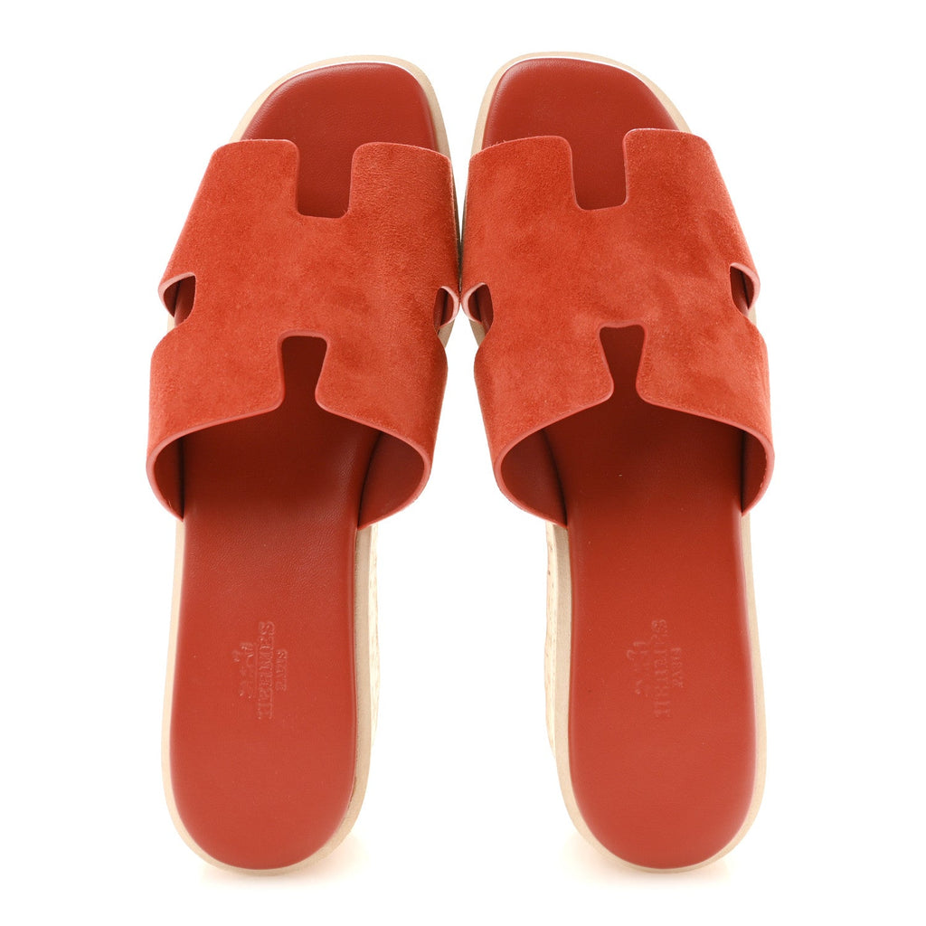Suede Goatskin Cork Eze 30 Sandals 40 Orange Brulee