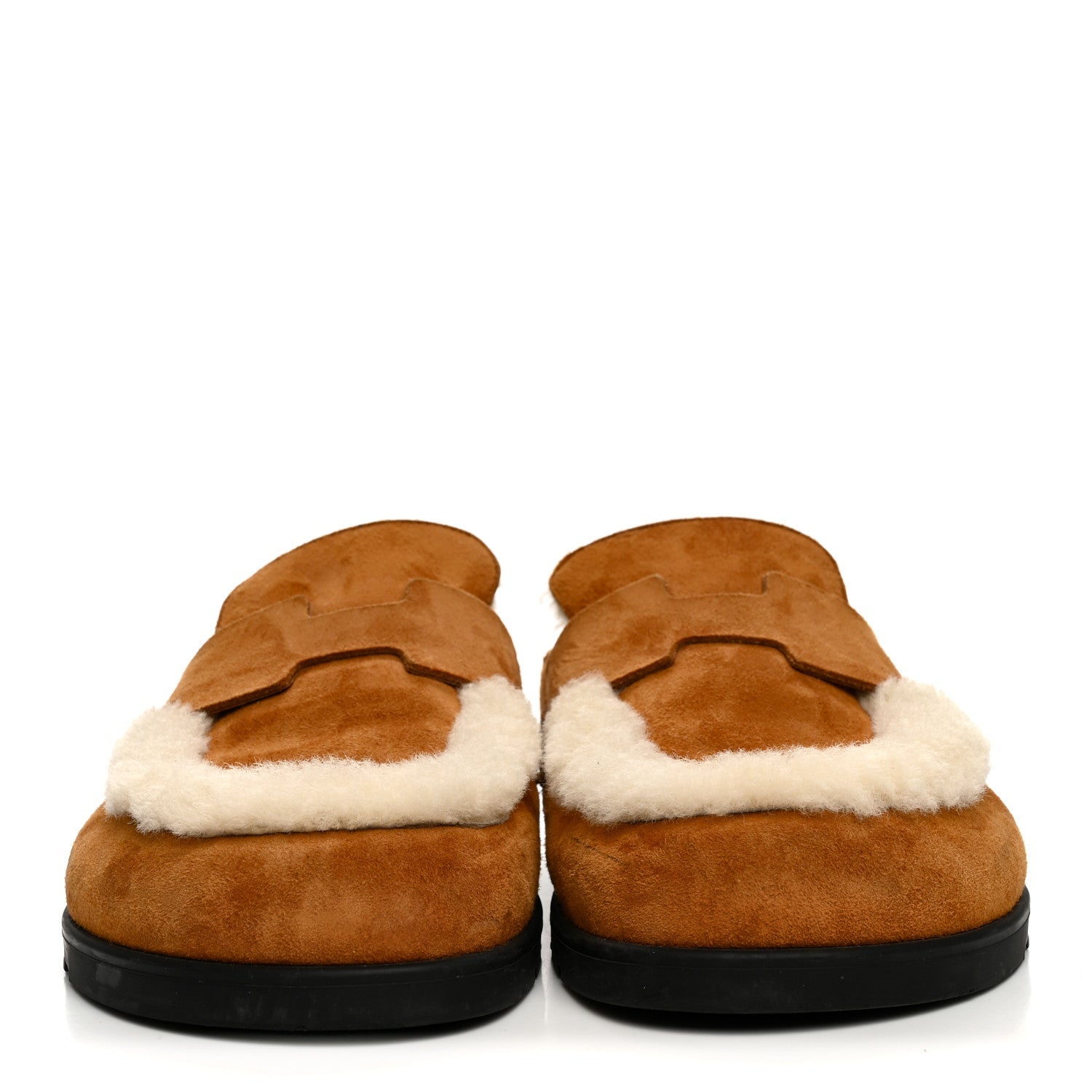 Suede Goatskin Shearling Go Mules 39 Beige Kraft Ecru