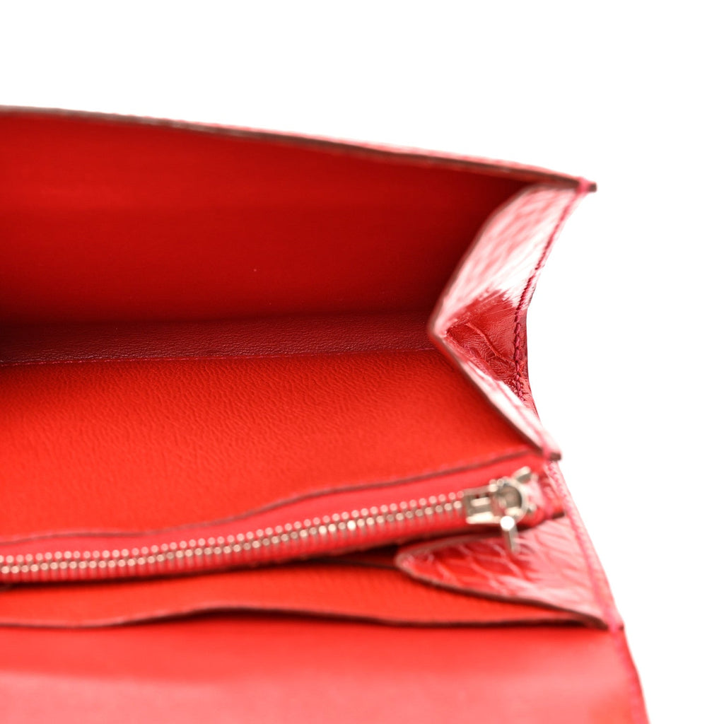 Shiny Alligator Constance Short Wallet Geranium