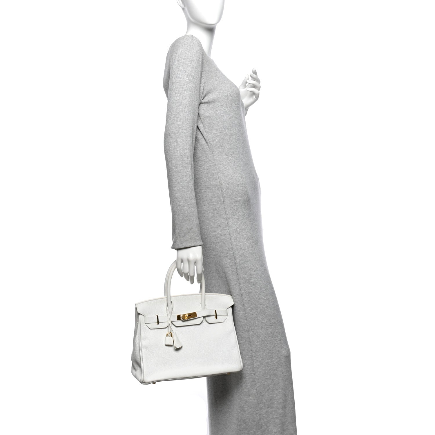 Taurillon Clemence Birkin 30 White