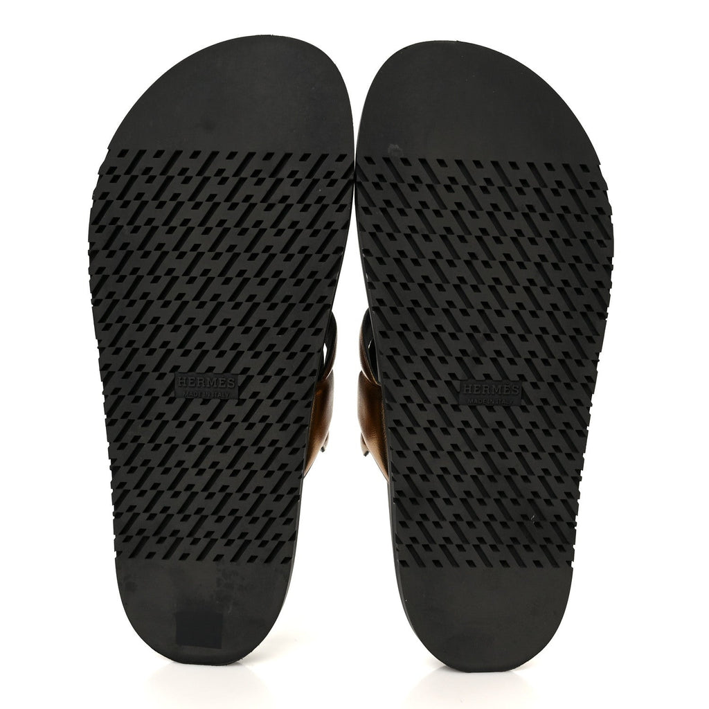 Metallic Nappa Extra Sandals 40 Black Gold