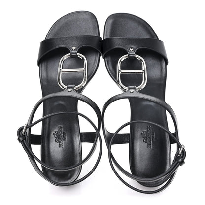Calfskin Miramar 50 Sandals 40 Black