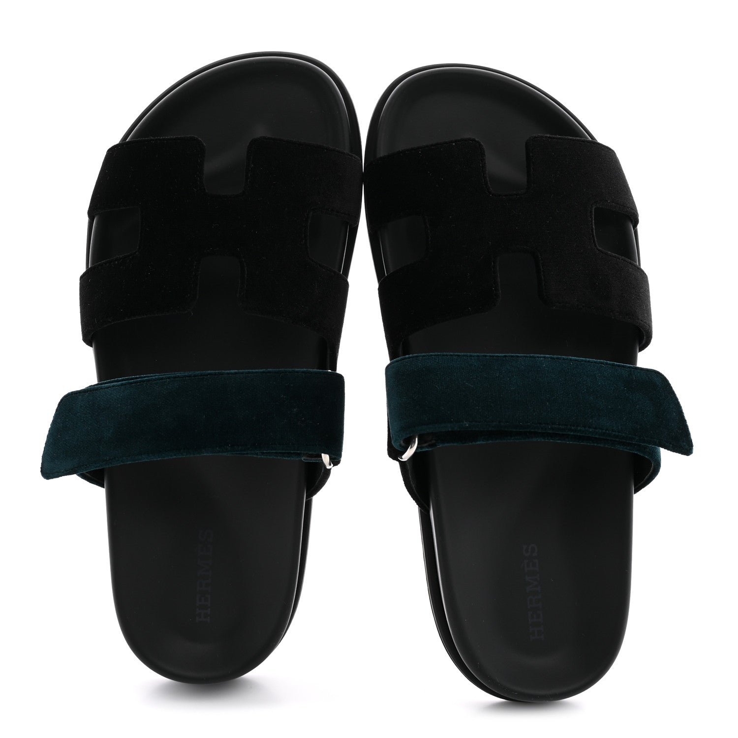 Velvet Womens Chypre Sandals 36 Black Vert Mousse