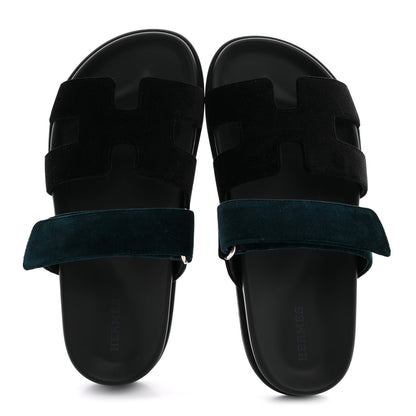 Velvet Womens Chypre Sandals Black Vert Mousse