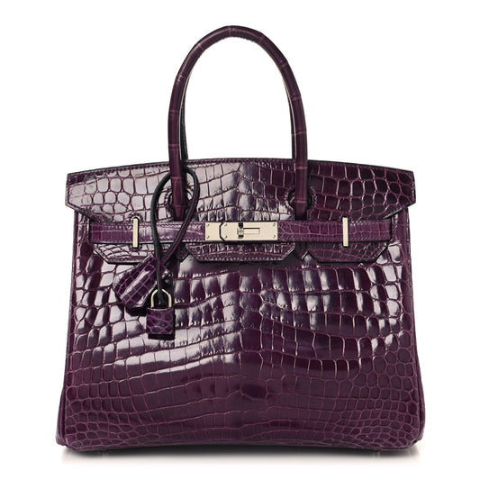 Shiny Niloticus Crocodile Birkin 30 Amethyst